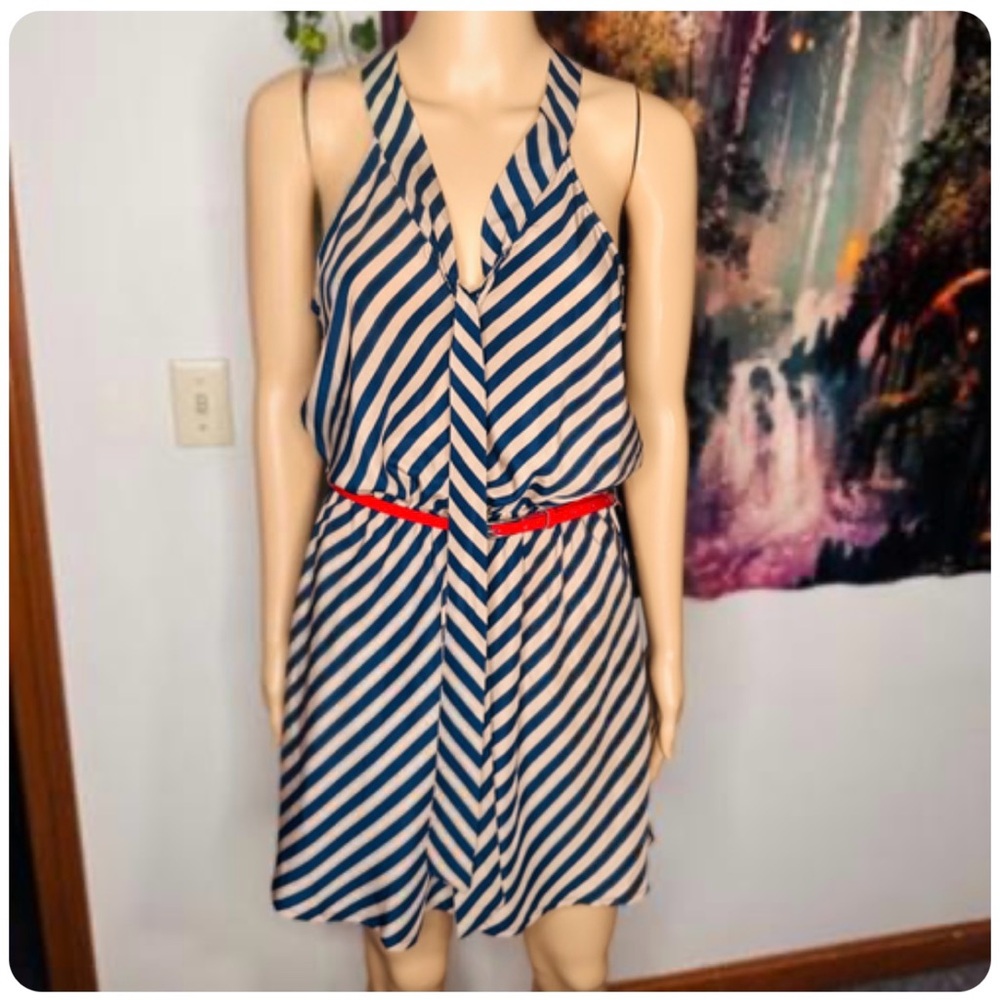 Striped Dress with Belt